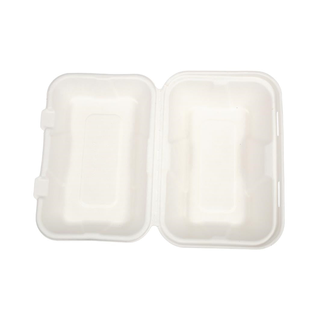 Vegware Compostable Bagasse Clamshell Hinged Meal Boxes 228mm
