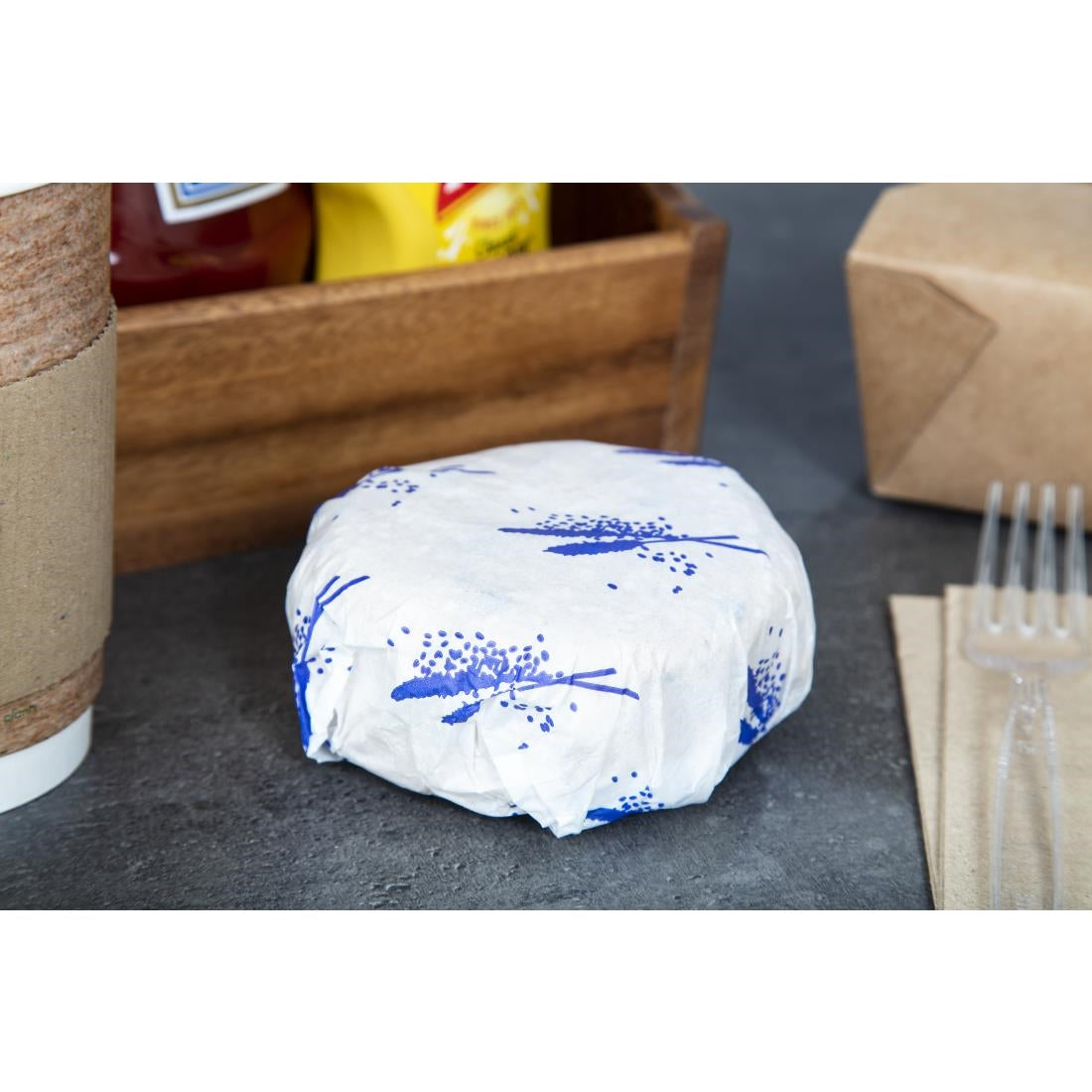 Burger Wrapping Paper Sheets Blue 245 x 300mm (1000 pack)