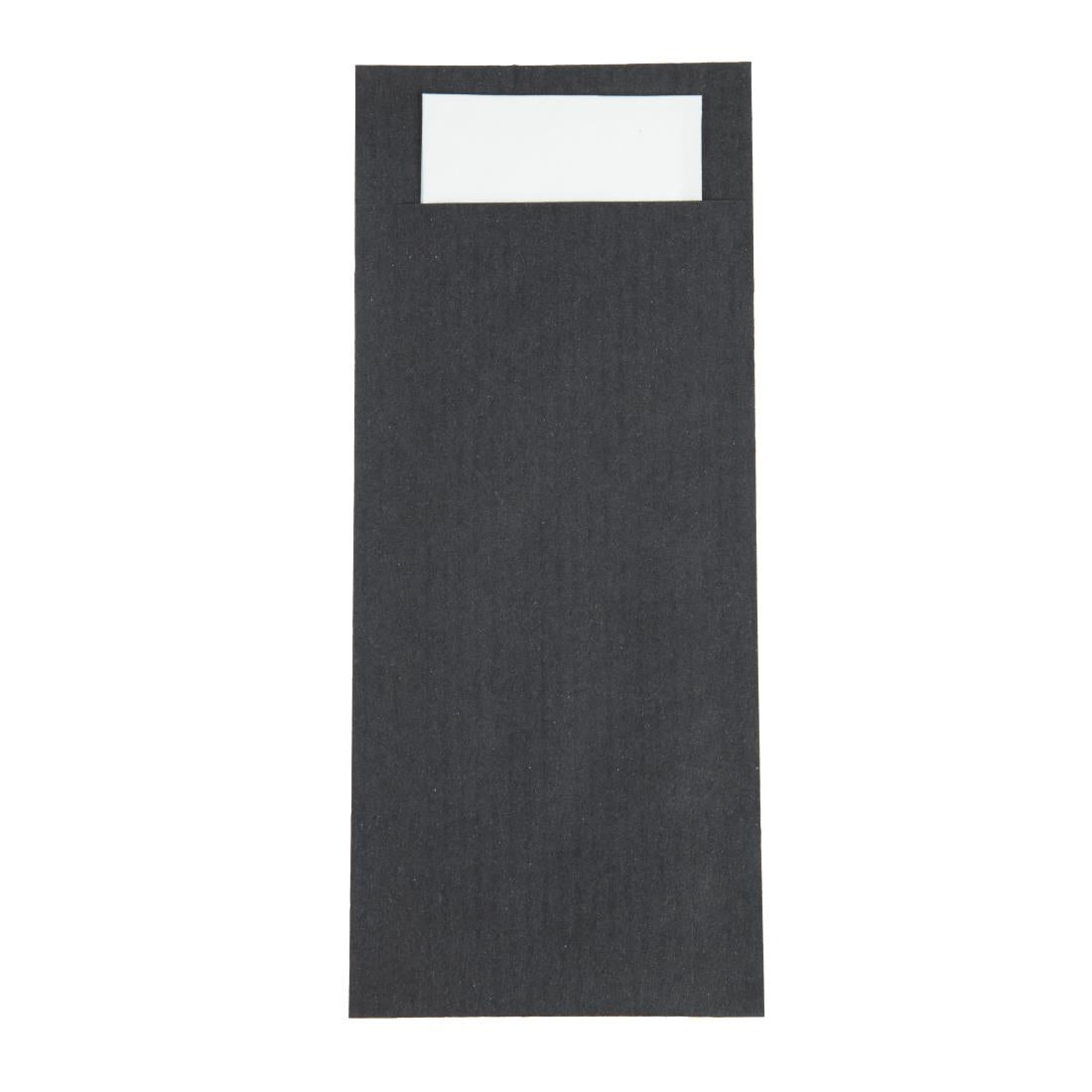 Europochette Black Cutlery Pouch with White Napkin (500 pack)