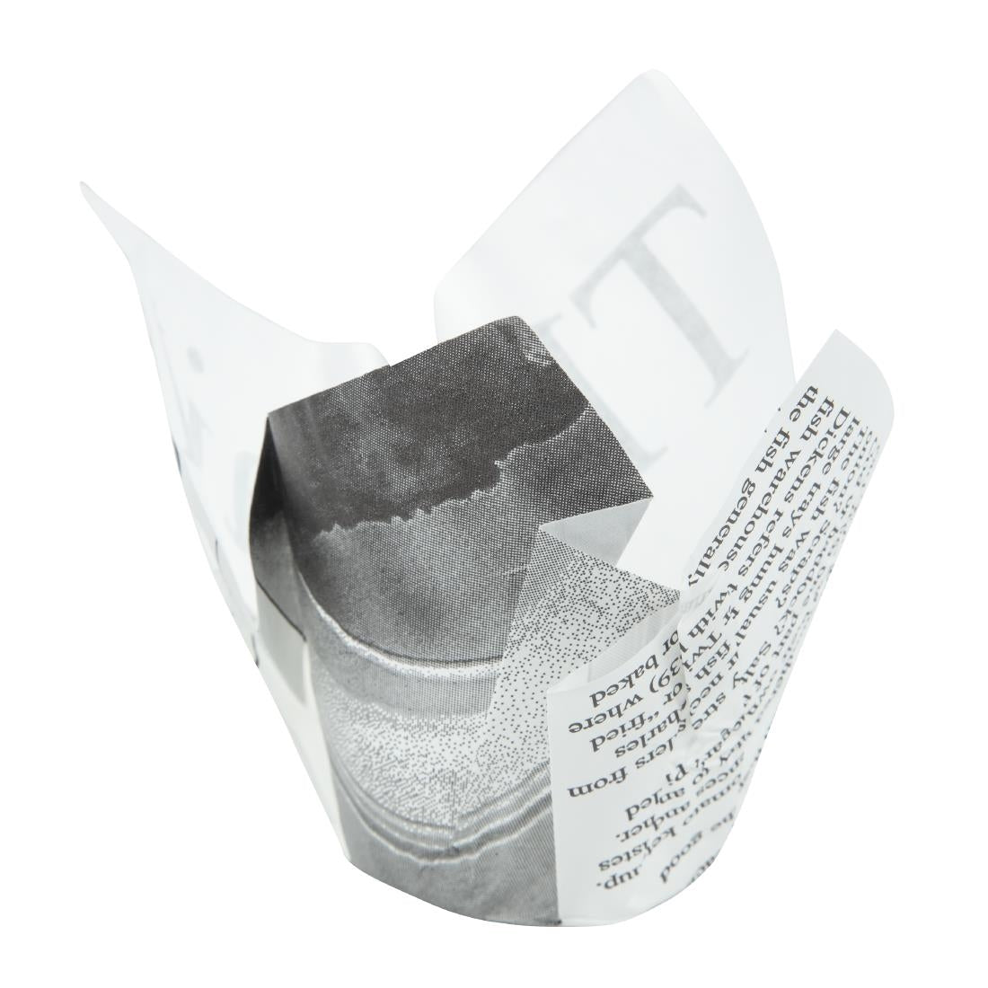 Grease-Resistant Paper Chip Crowns Newspaper Print (1100 pack)