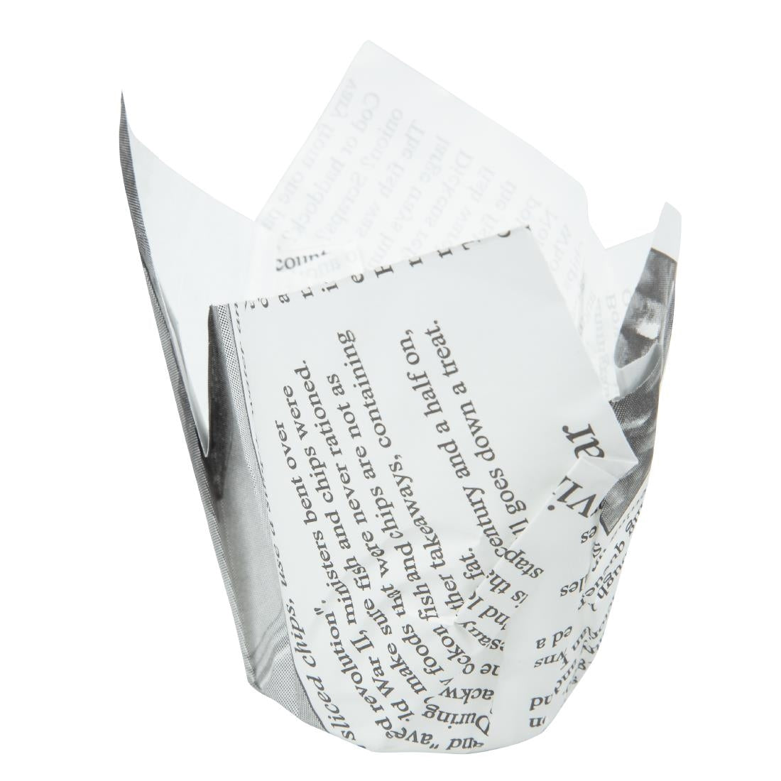 Grease-Resistant Paper Chip Crowns Newspaper Print (1100 pack)