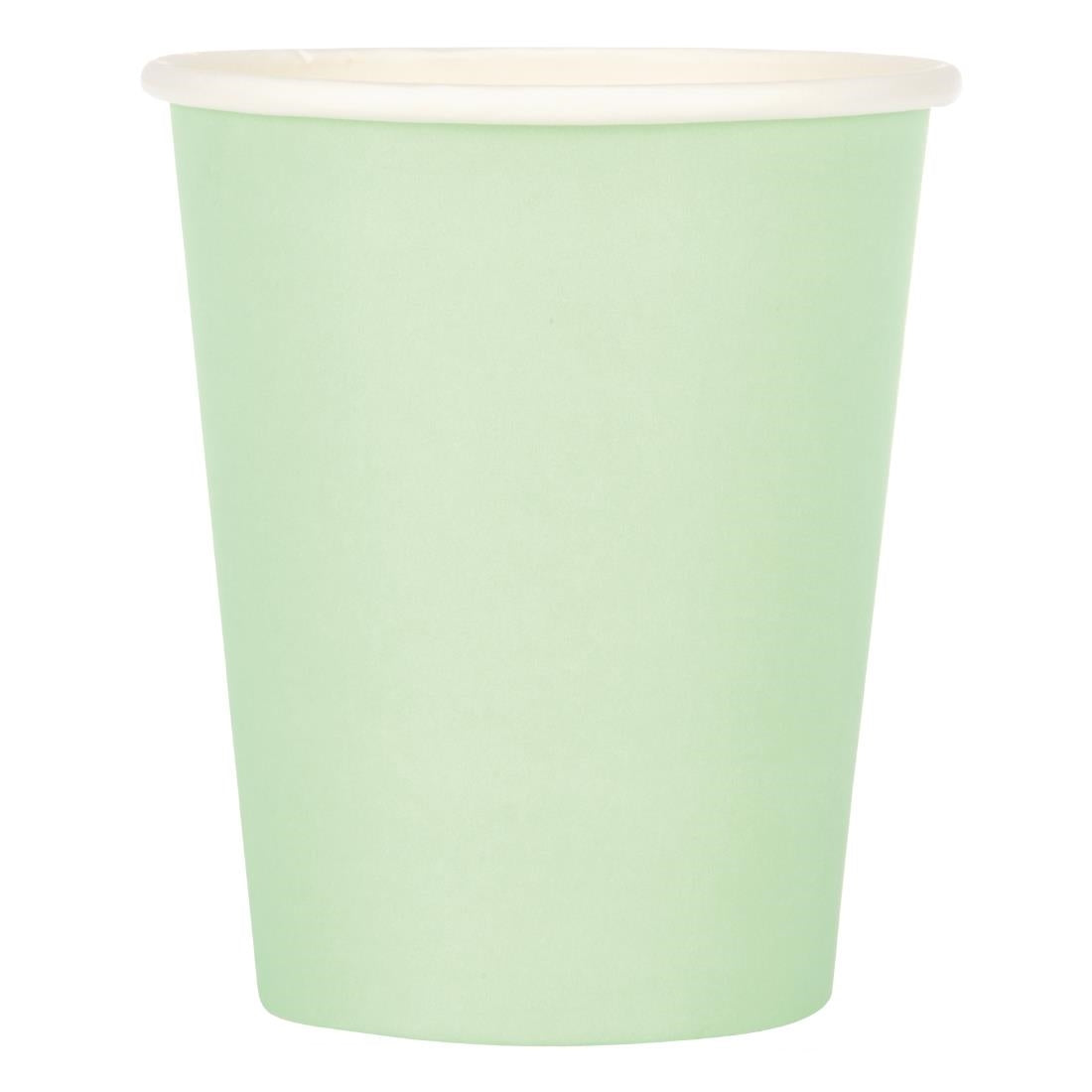 Fiesta Recyclable Coffee Cups Single Wall Turquoise 225ml / 8oz (1000 Pack)