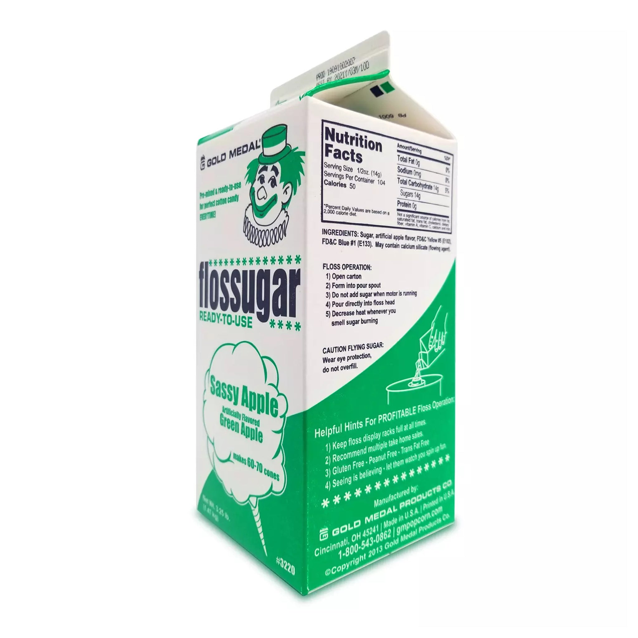 Gold Medal Green Apple Candy Floss Sugar 1.47kg