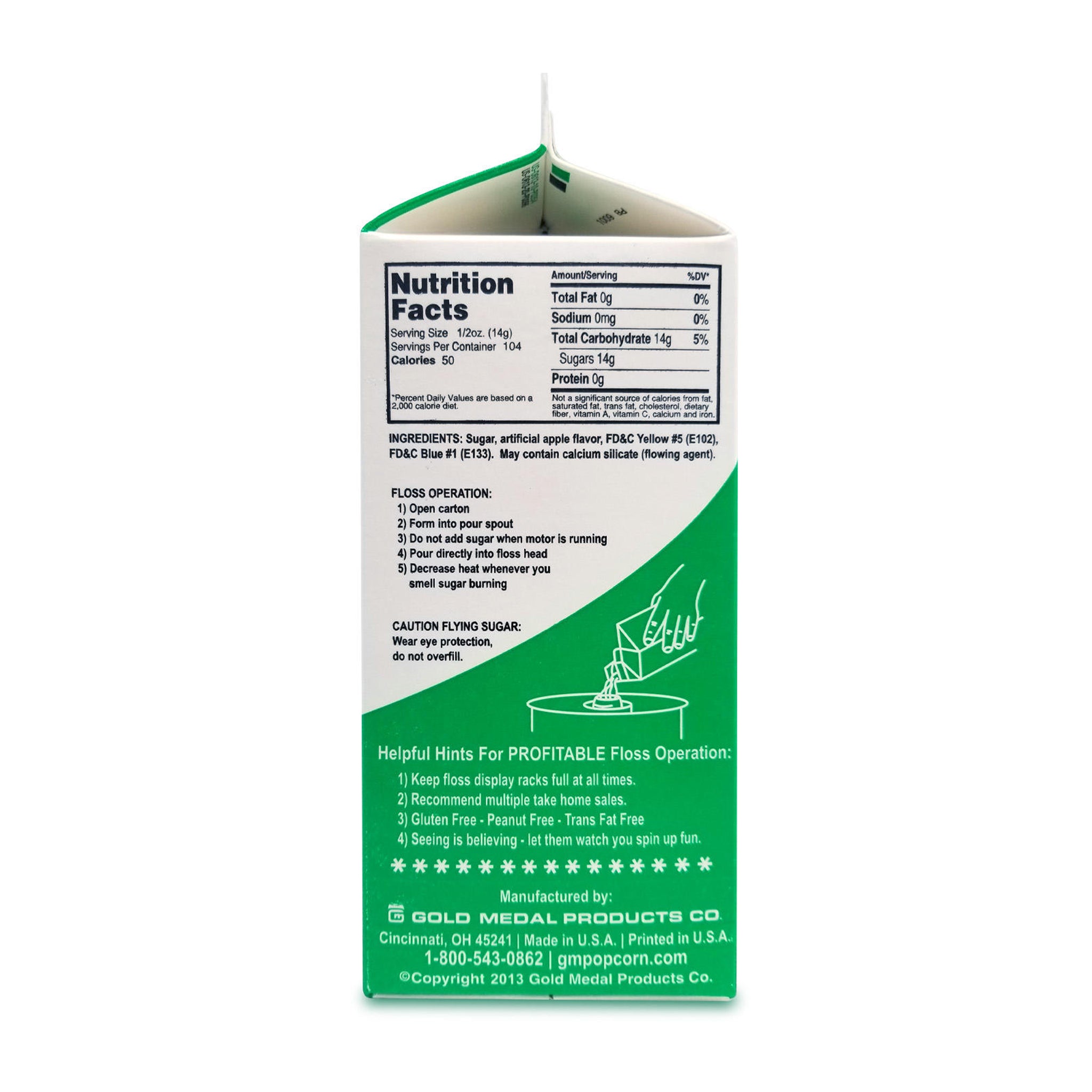 Gold Medal Green Apple Candy Floss Sugar 1.47kg