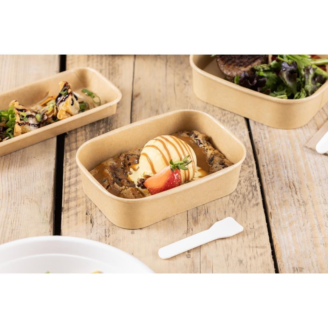 Fiesta Compostable Paper Ice Cream Spoons 95mm (100 Pack)