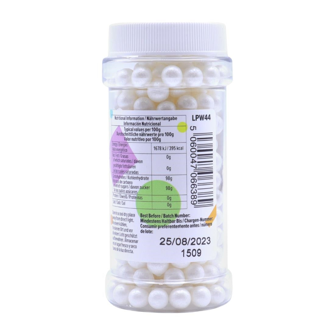 PME Large Sugar Pearls 90g - White