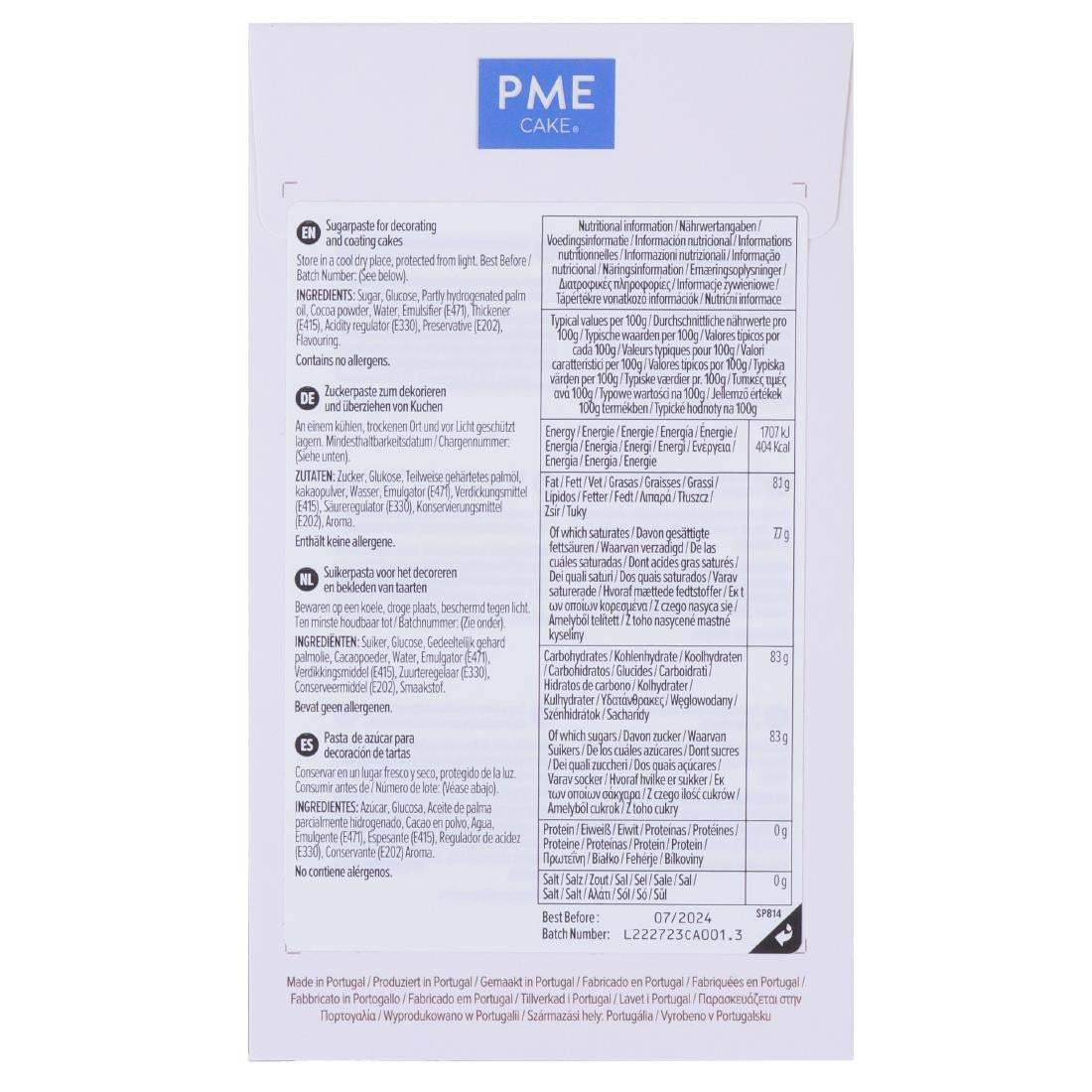 PME Sugar Paste Fondant Brown 250g