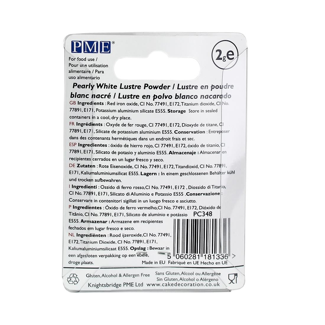 PME Lustre Colours Pearly White 2g