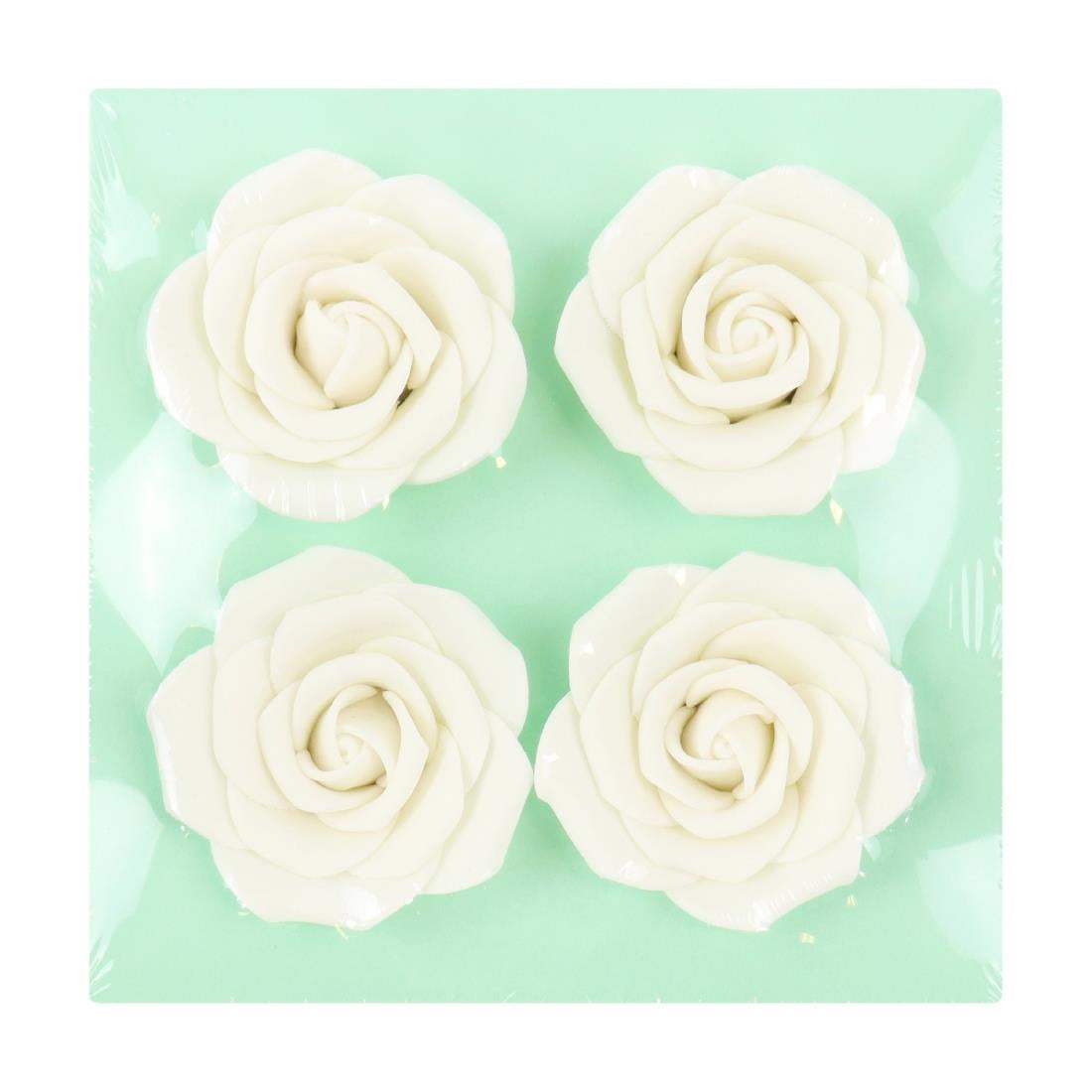 PME White Sugar Roses 62mm (4 Pack)