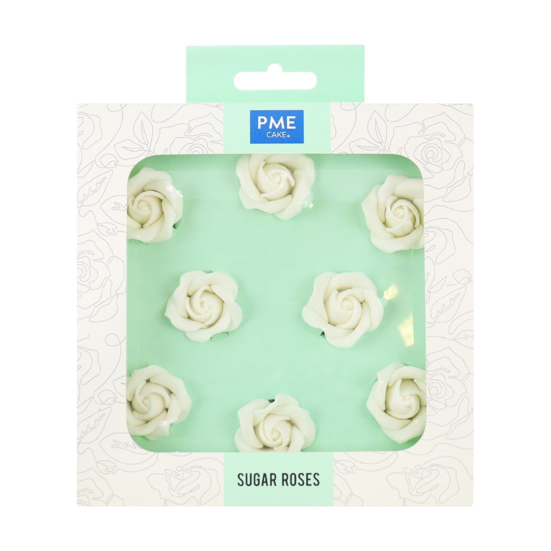 PME White Sugar Roses 32mm (8 Pack)