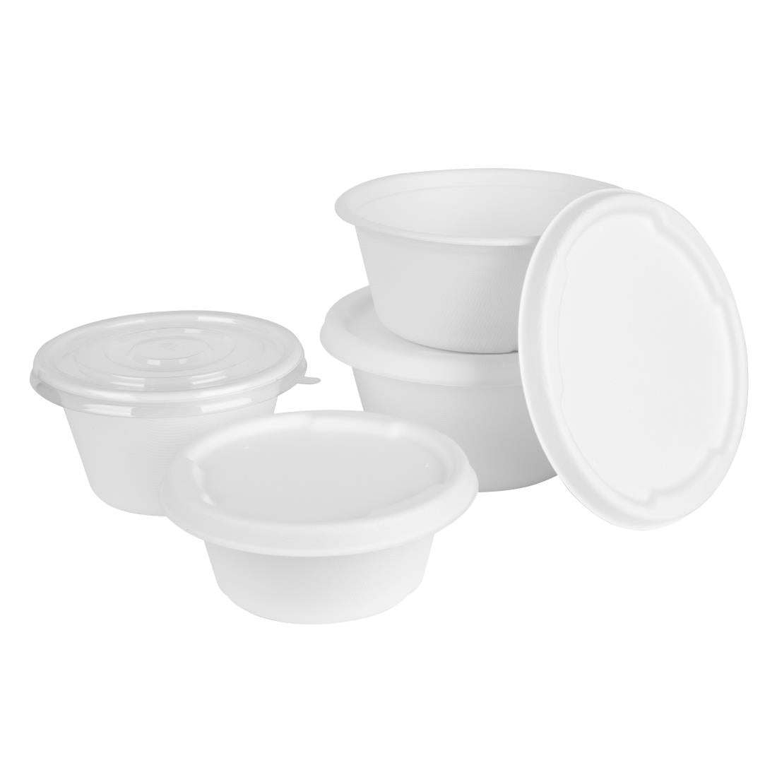 Fiesta Recyclable PET Lids for 400/500ml Bowl Bases (50 Pack)