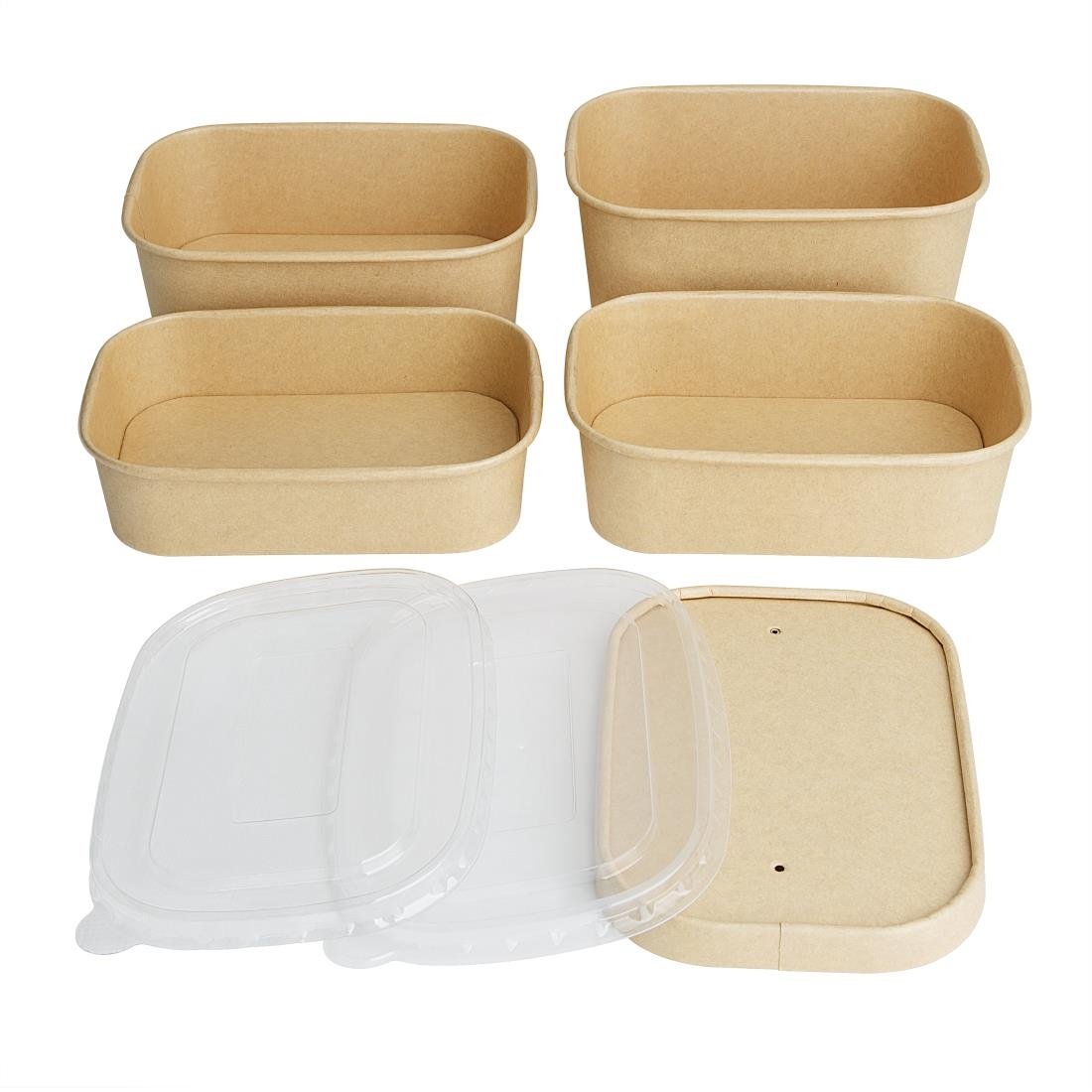 Fiesta Recyclable Paper Lids for Rectangular Containers (300 Pack)