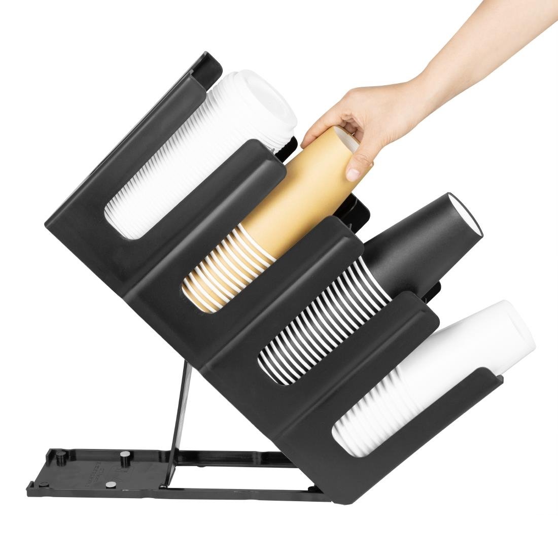 Nisbets Essentials 4-Slot Cup Holder Polypropylene Black