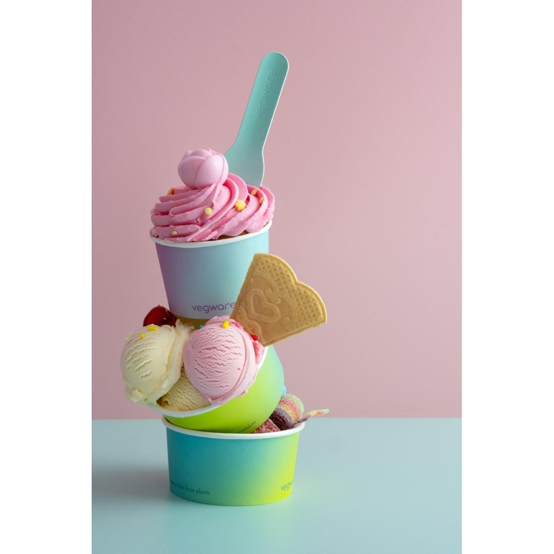 Vegware Single Scoop Ice Cream Pot Tutti Frutti 4oz (1000 pack)
