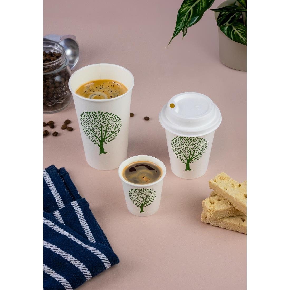 Vegware Green Tree White Hot Cups 4oz 62-Series (1000 pack)
