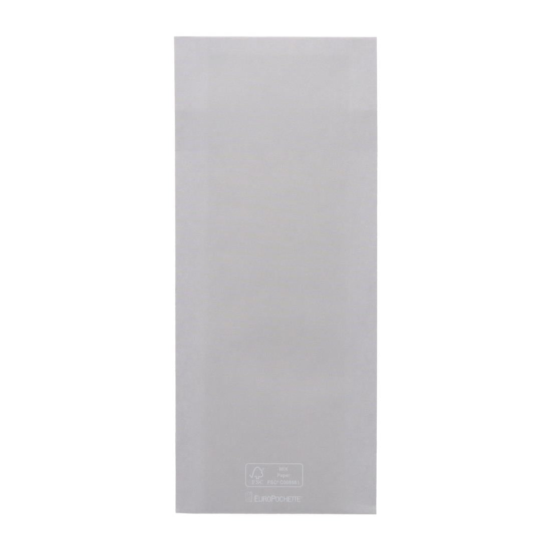 Europochette Classic Size Sea Salt Grey Cutlery Pouch with White 2ply Napkin (500 pack)