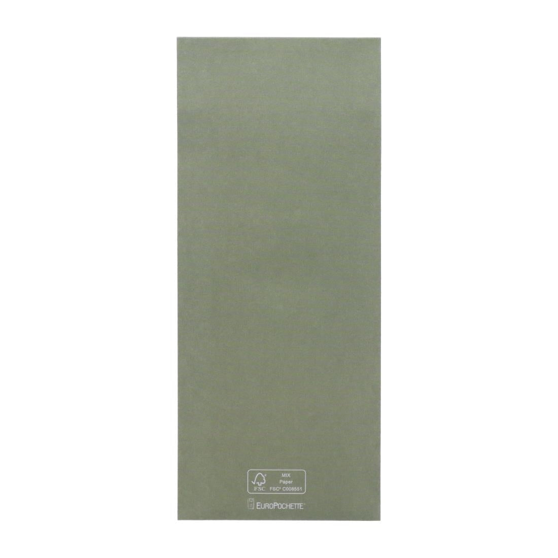 Europochette Classic Size Sage Green Cutlery Pouch with White 2ply Napkin (500 pack)