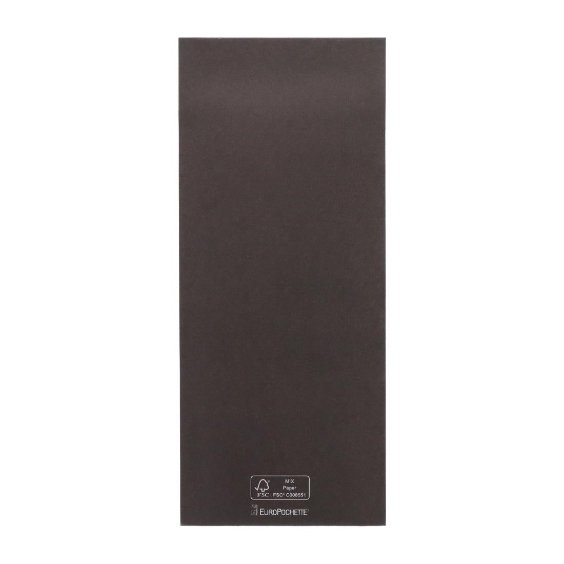 Europochette Classic Size Chocolate Brown Cutlery Pouch with Kraft 2ply Napkin (500 pack)
