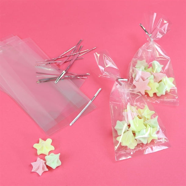 PME Party Bags with Silver Ties (25 Pack)