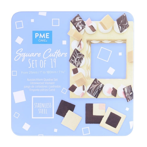 PME Square Stainless Steel Cutters (19 Pack)