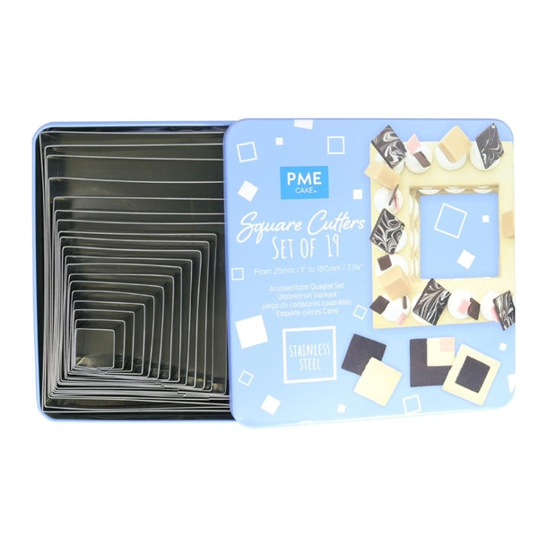 PME Square Stainless Steel Cutters (19 Pack)