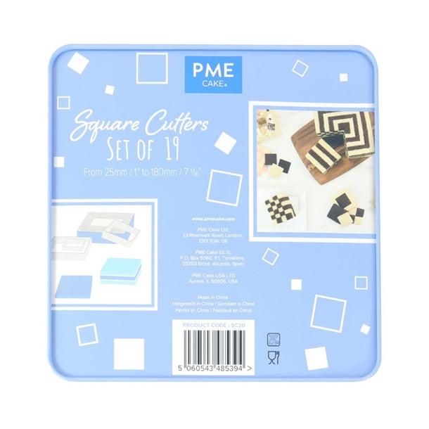 PME Square Stainless Steel Cutters (19 Pack)
