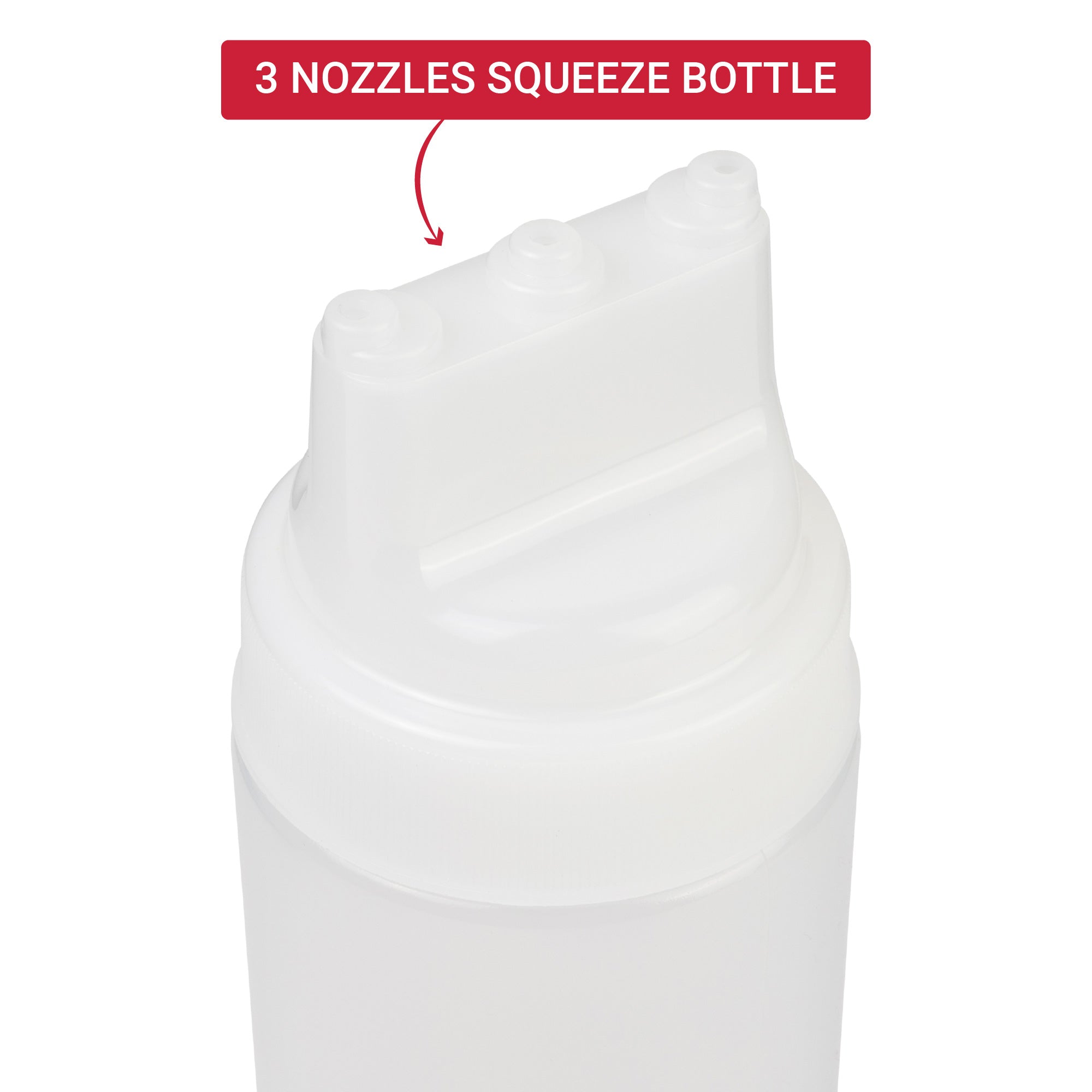 Dexlo 3 Nozzle Squeeze Bottle 24oz 600ml