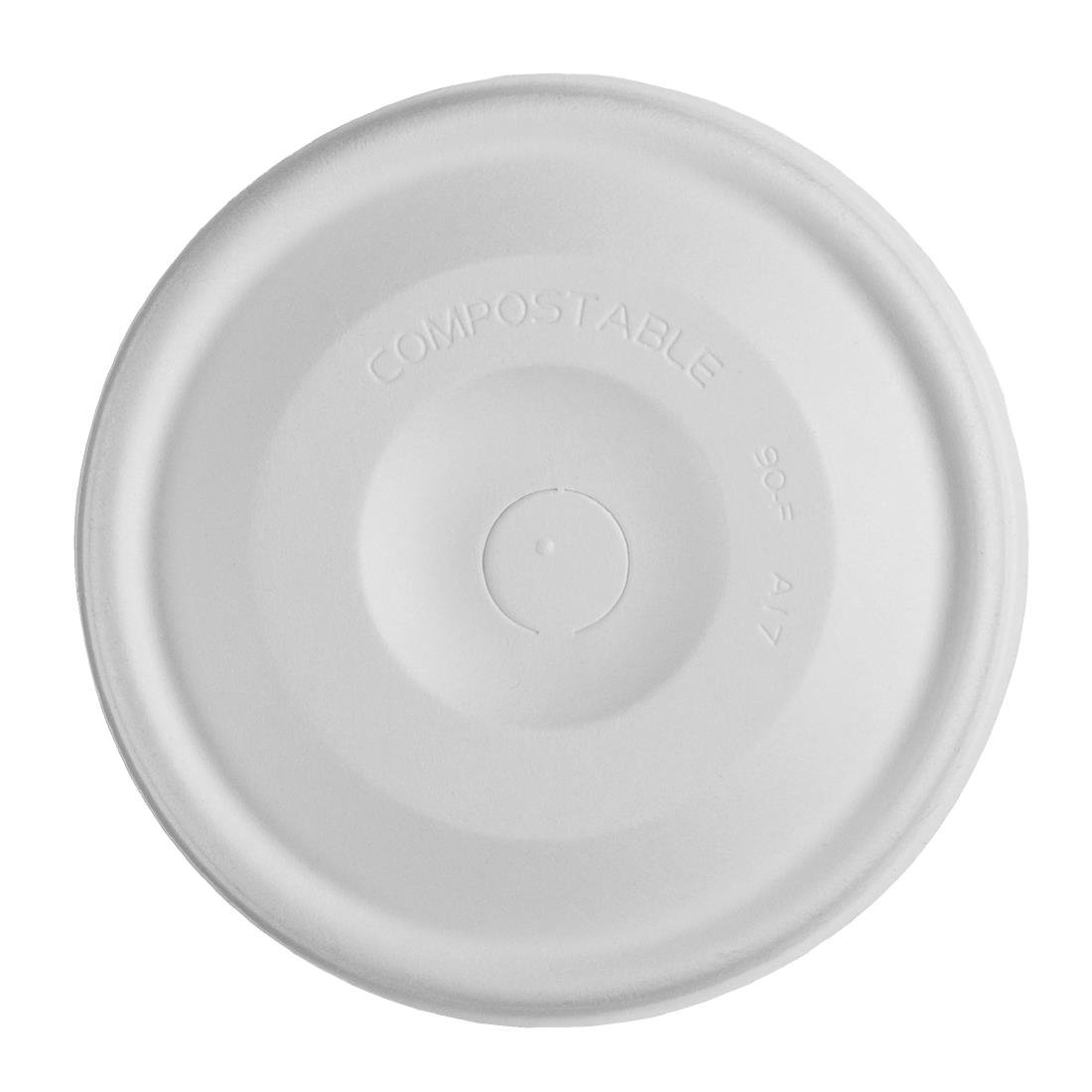 Vegware Nourish Moulded Fibre Cold Cup Flat Lids with Hole 89-Series (1000 Pack)