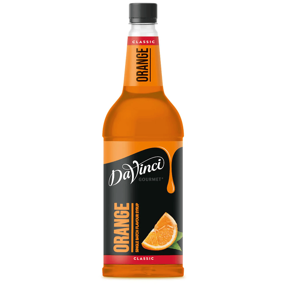 DaVinci Gourmet Orange Syrup 1L bottle – citrus flavouring for coffee, tea and hot drinks