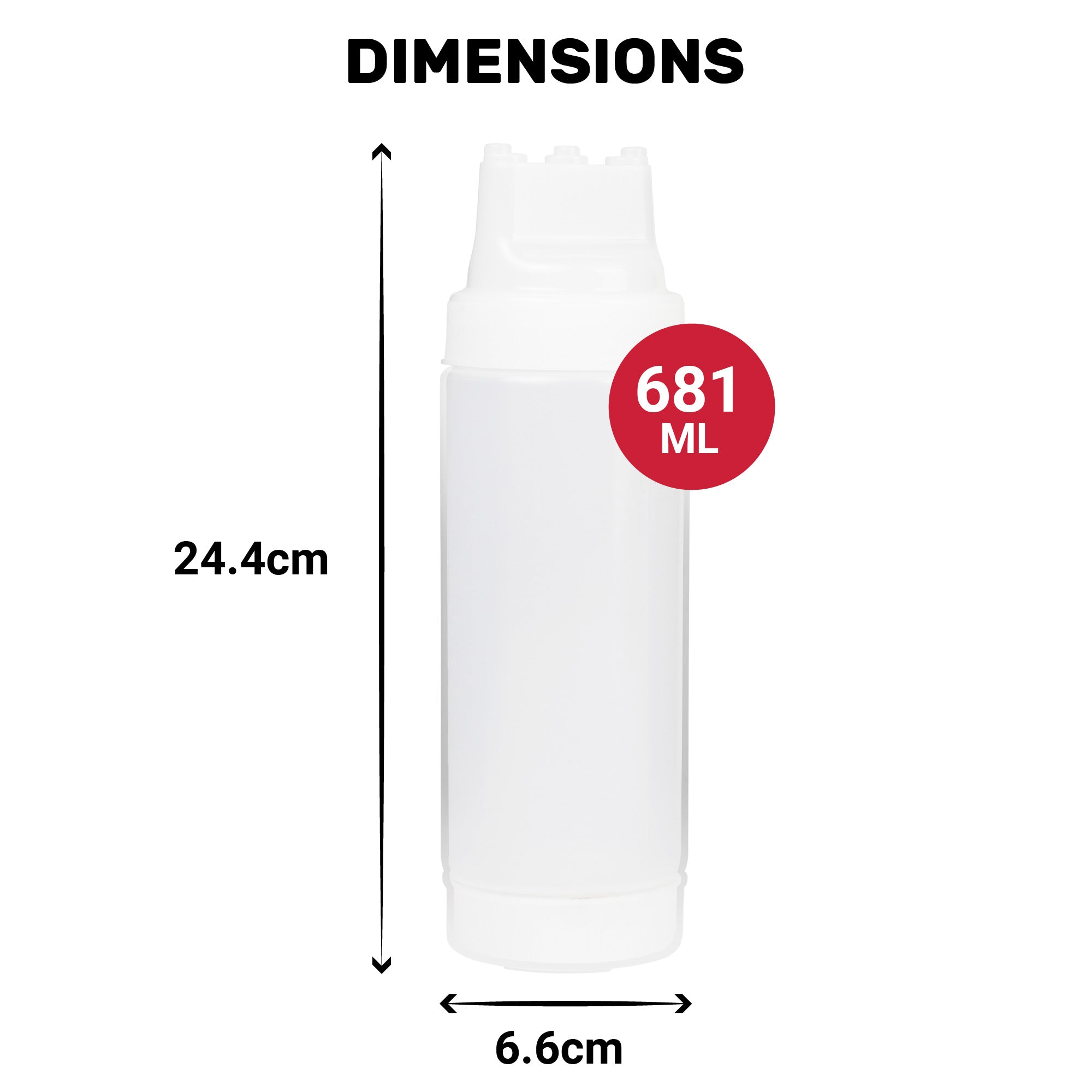 Dexlo 3 Nozzle Squeeze Bottle 24oz 600ml