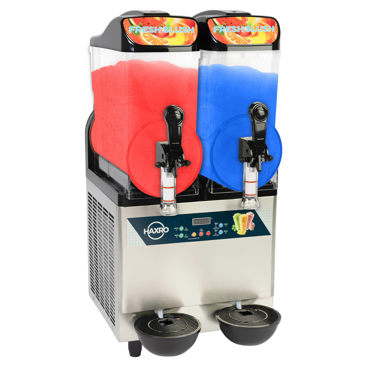 HAXRO Commercial Twin Slush Machine 2 x 12L 2-in-1