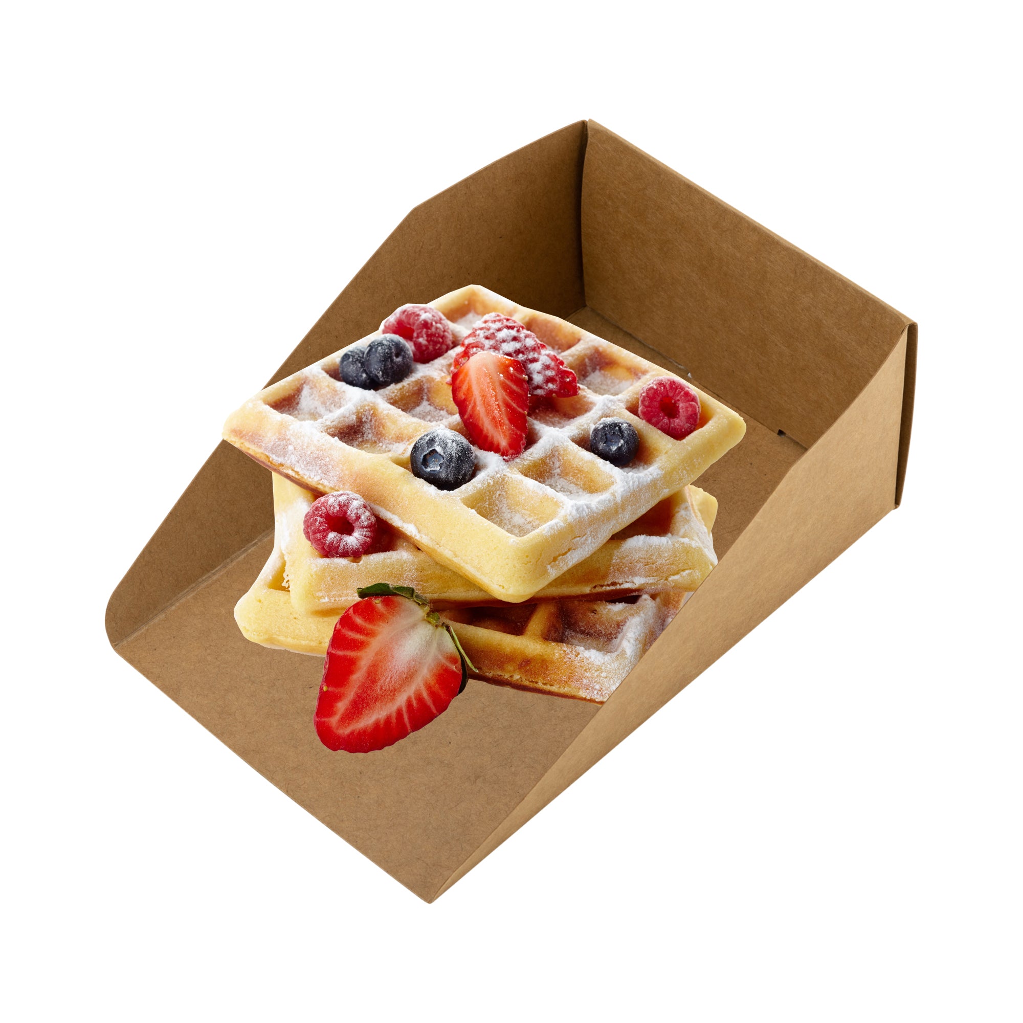 Belgian Waffle Tray Eco Kraft Brown - 500/Pack