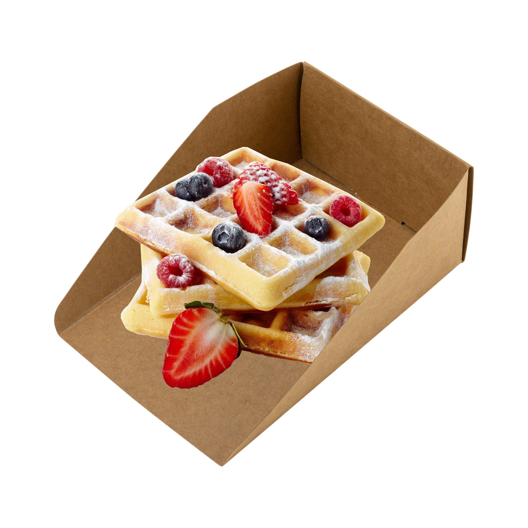 Belgian Waffle Tray Eco Kraft Brown