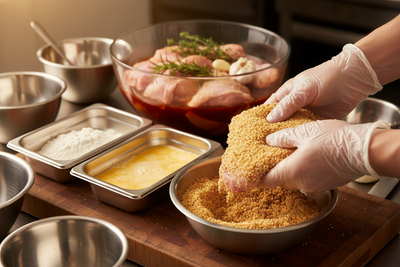 Breading & Marinating Chicken for Events (How to Get Crispy, Consistent Results Every Time)