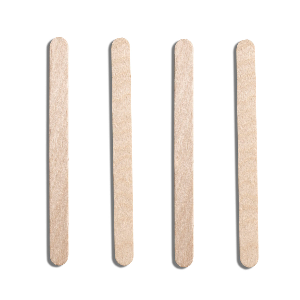 Four wooden craft sticks arranged vertically.