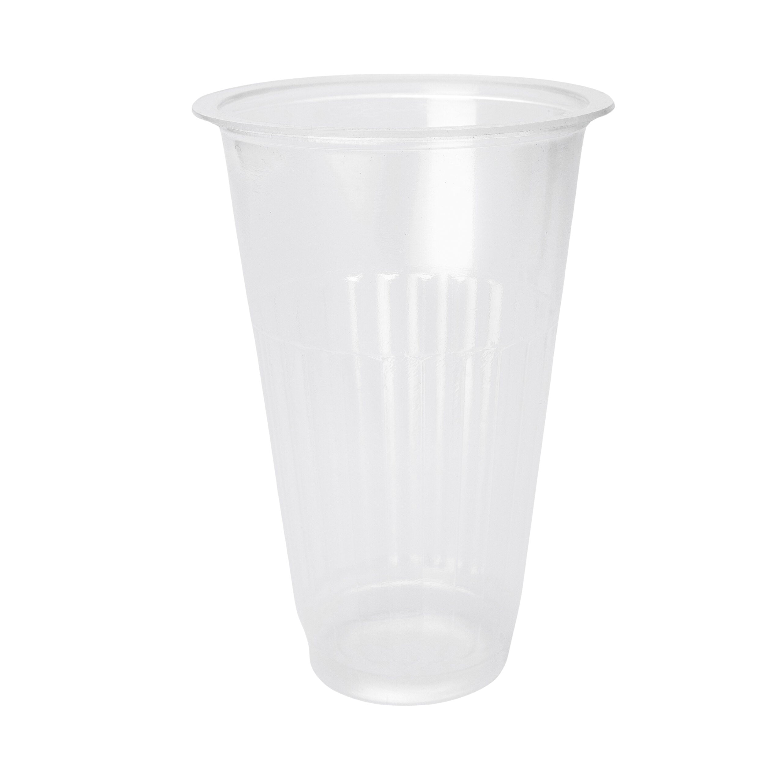 A clear plastic cup.