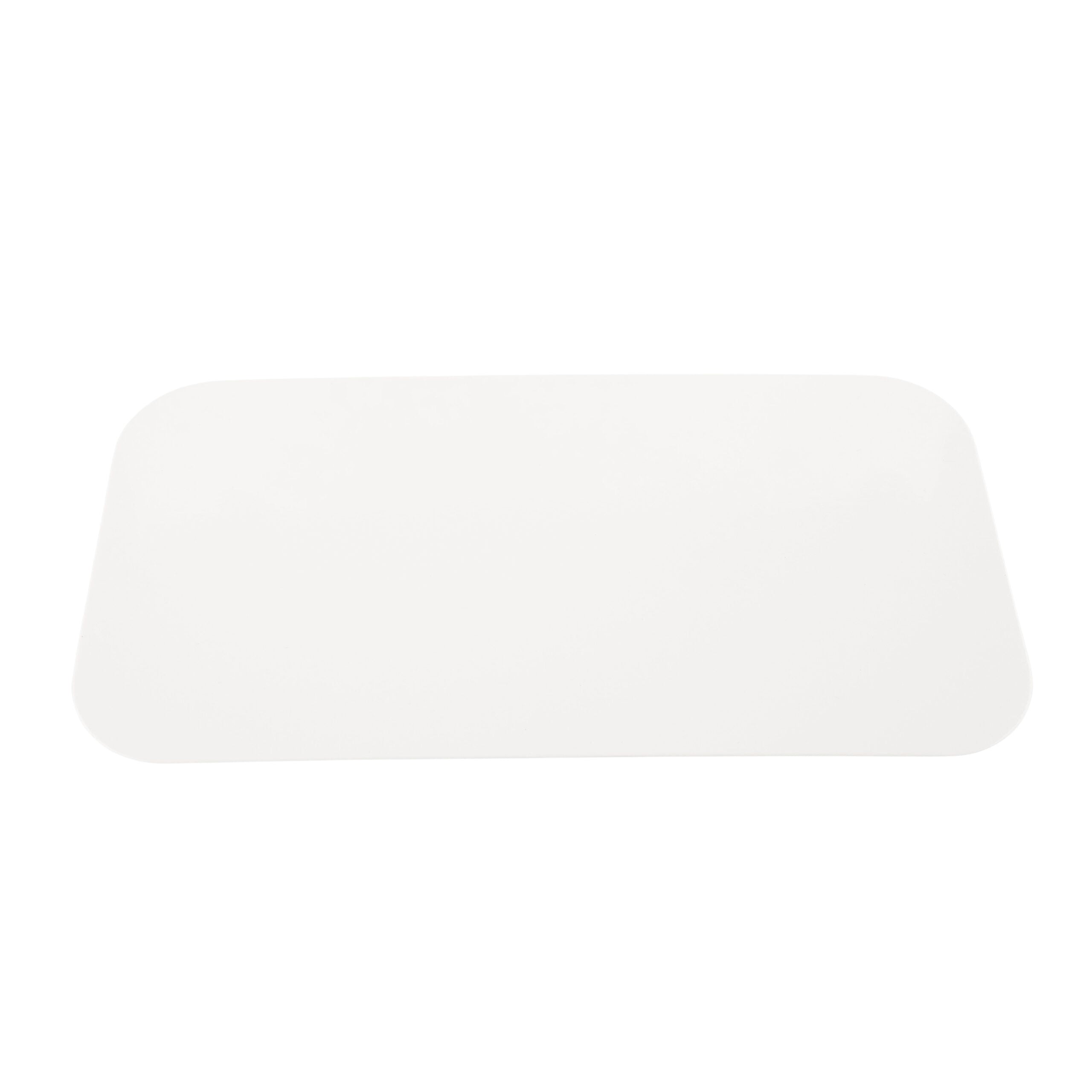 A plain, rectangular, white foil lid.