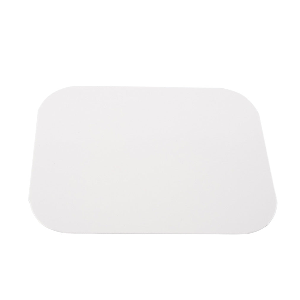A blank white rectangular lid with rounded corners.