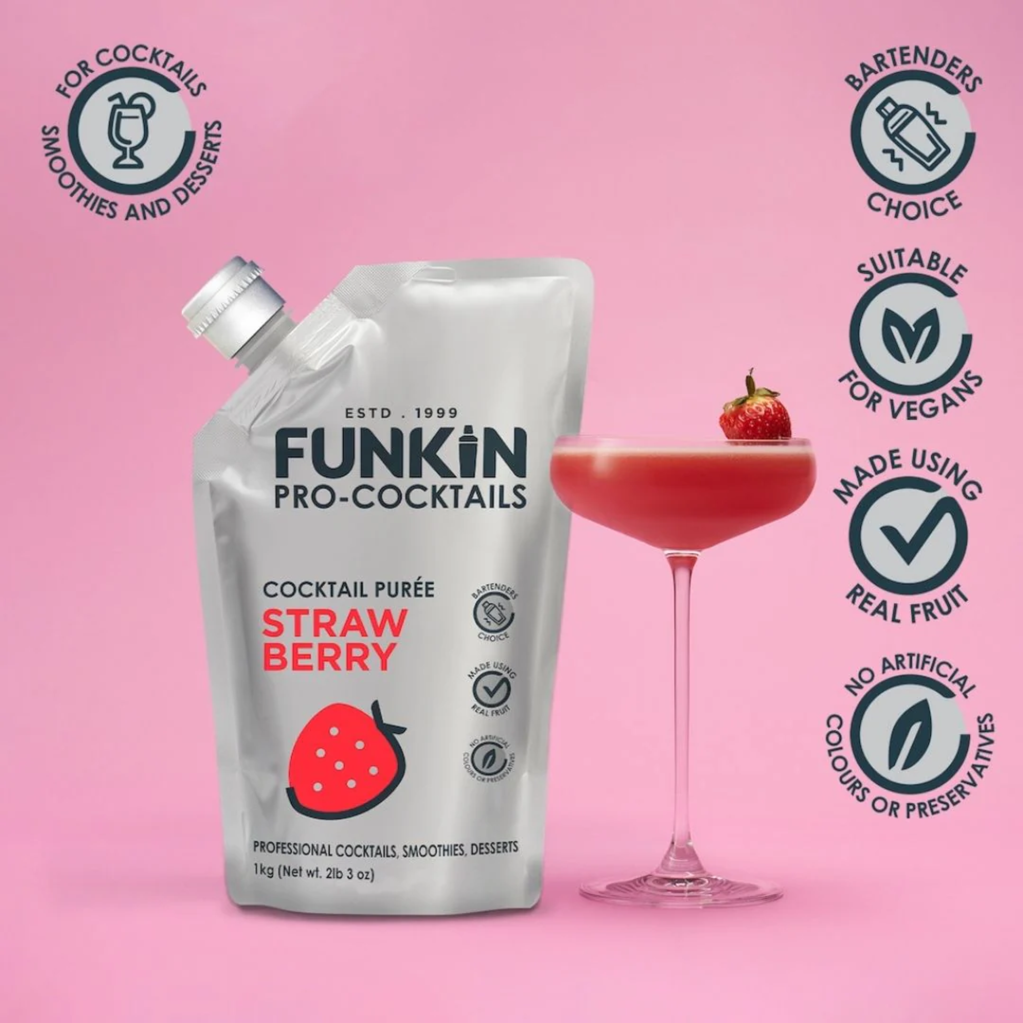 Funkin Pro-Cocktails Strawberry Cocktail Purée 1kg