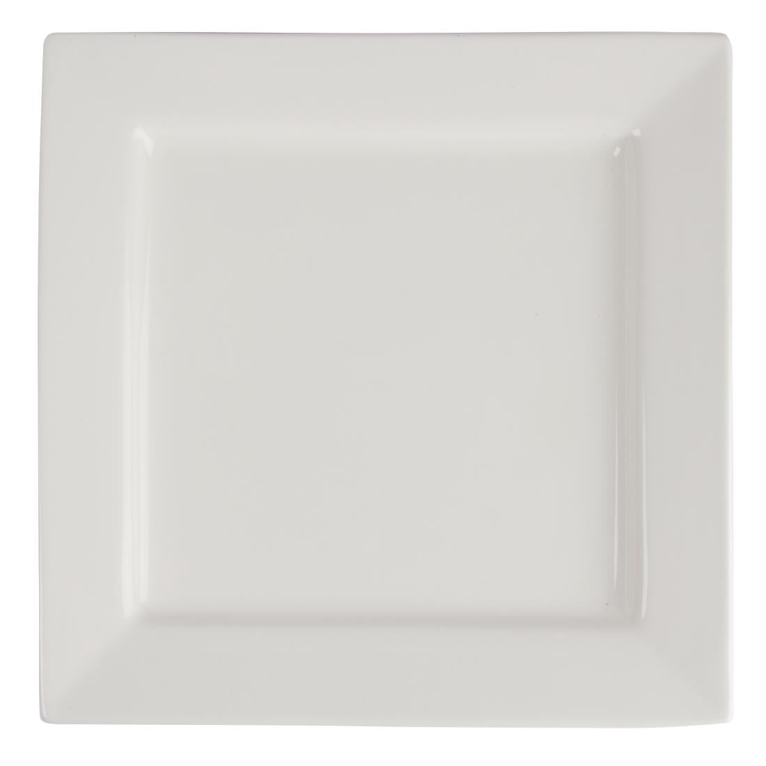 Olympia Lumina Square Plates White 233mm (4 pack)