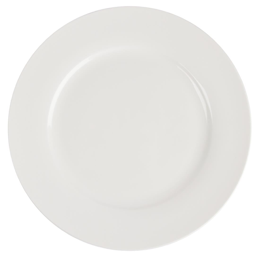 Olympia Lumina Wide Rim Round Plates White 270mm (4 pack)