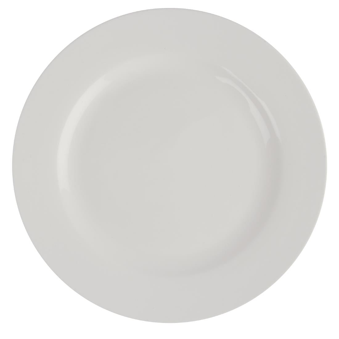 Olympia Lumina Wide Rim Round Plates White 200mm (6 pack)