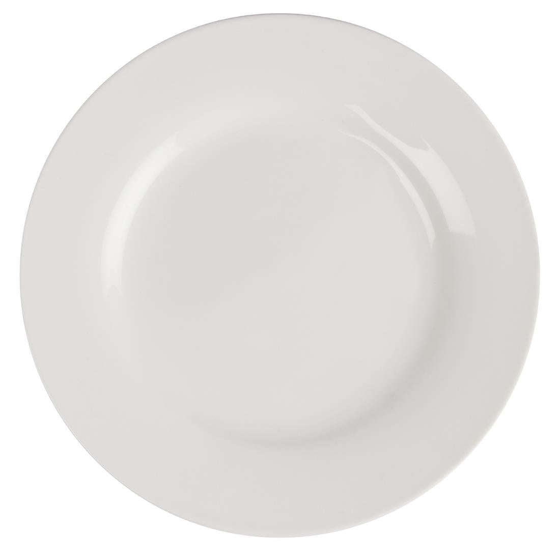 Olympia Lumina Wide Rim Round Plates White 150mm (6 pack)