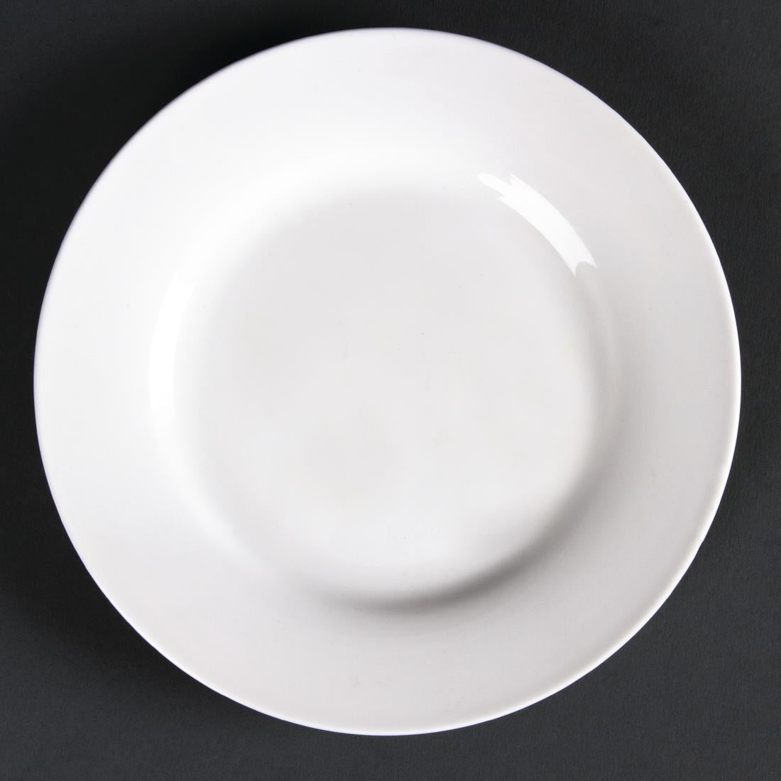 Olympia Lumina Wide Rim Round Plates White 150mm (6 pack)
