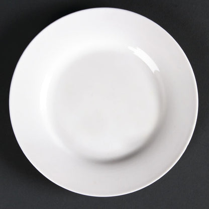 Olympia Lumina Wide Rim Round Plates White 150mm (6 pack)