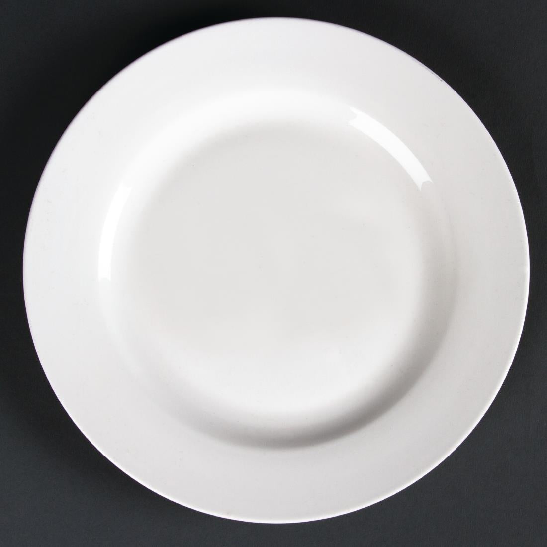 Olympia Lumina Wide Rim Round Plates White 200mm (6 pack)