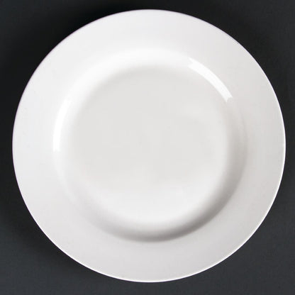 Olympia Lumina Wide Rim Round Plates White 200mm (6 pack)