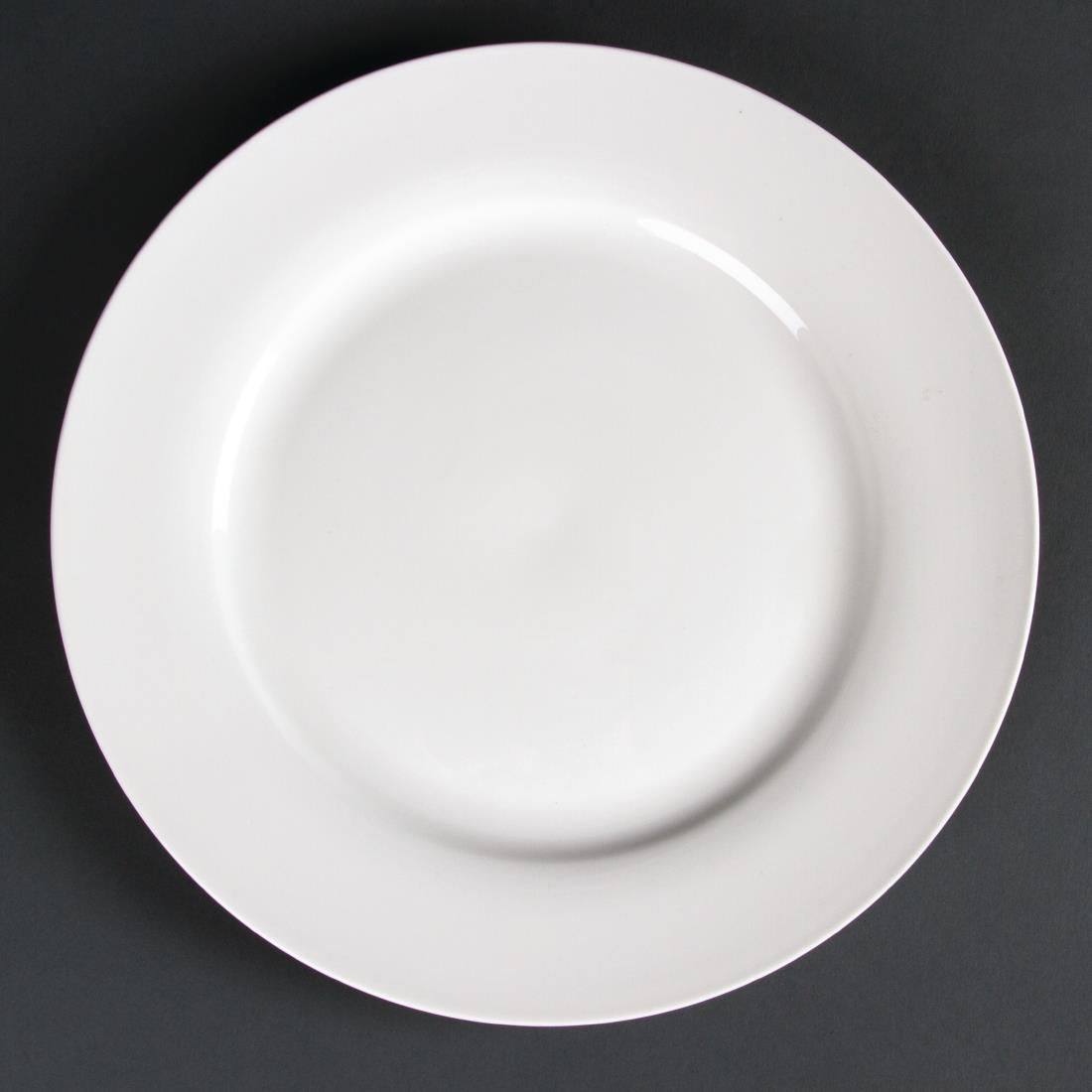 Olympia Lumina Wide Rim Round Plates White 270mm (4 pack)