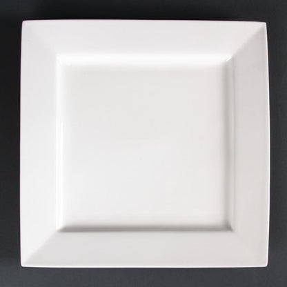 Olympia Lumina Square Plates White 265mm (4 pack)