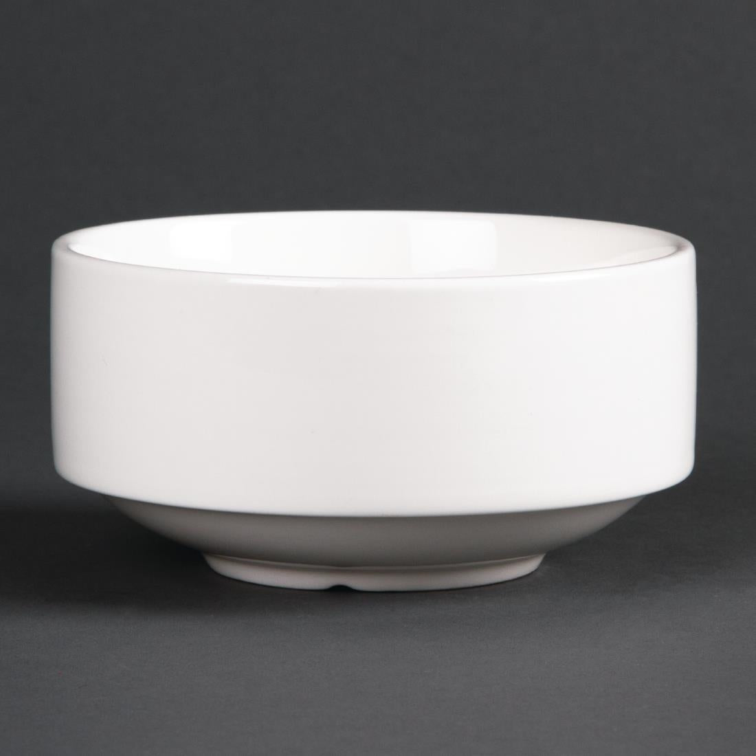 Olympia Lumina Stacking Soup Bowls White 398ml 14oz (6 pack)
